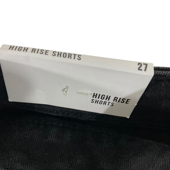 Forever 21 High Rise Black Denim Shorts Size 27 Button fly NWT distressed - Picture 6 of 10